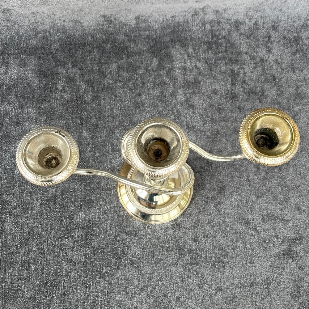 VINTAGE E.P. ZINC MADE IN ENGLAND Candelabra Silver Plated - Picture 2 of 7
